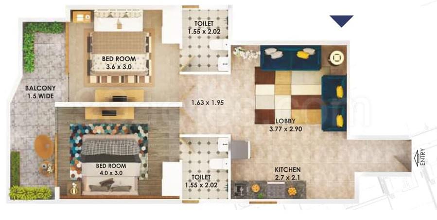 Floor plan, Pyramid Midtown
