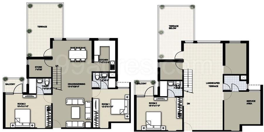 Floor plan, Raheja Sampada