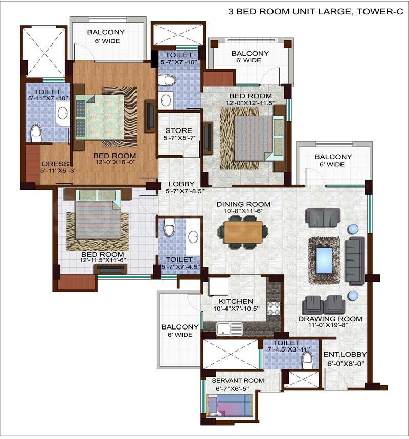 Floor plan, Ramprastha The Edge Towers