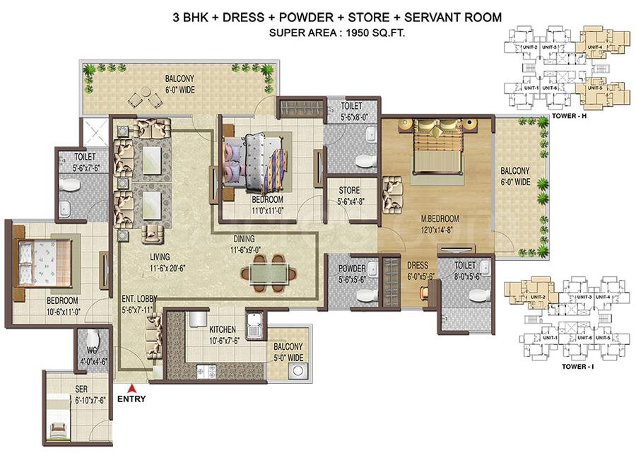 Floor plan, Shree Vardhman Victoria