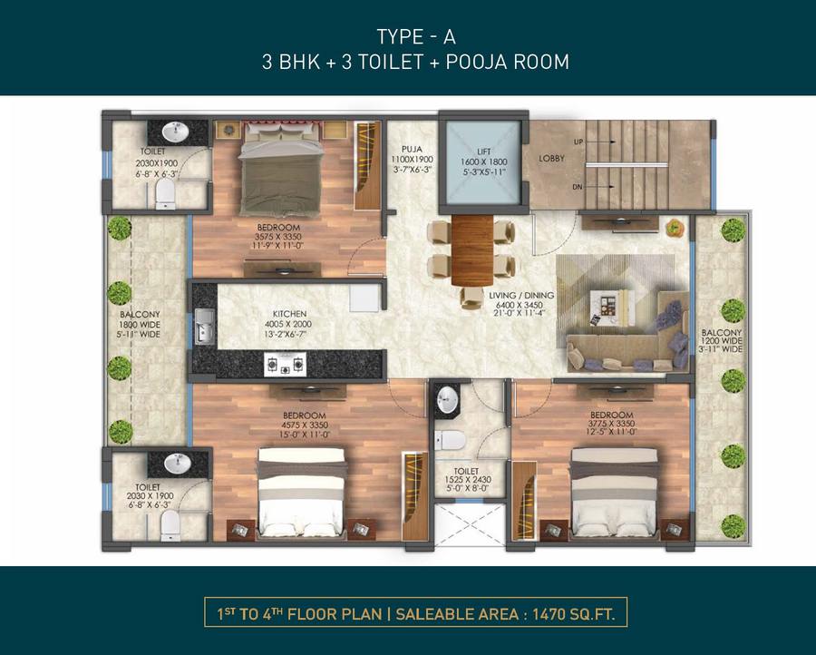 Floor plan, Signature Global City 63A