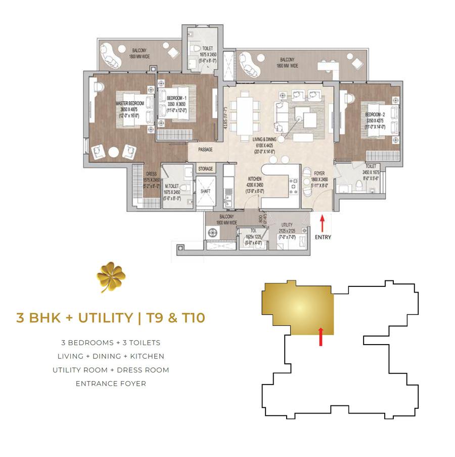 Floor plan, Signature Global Cloverdale SPR