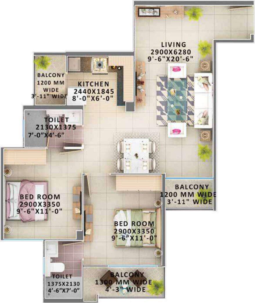Floor plan, Signature Global Orchard Avenue