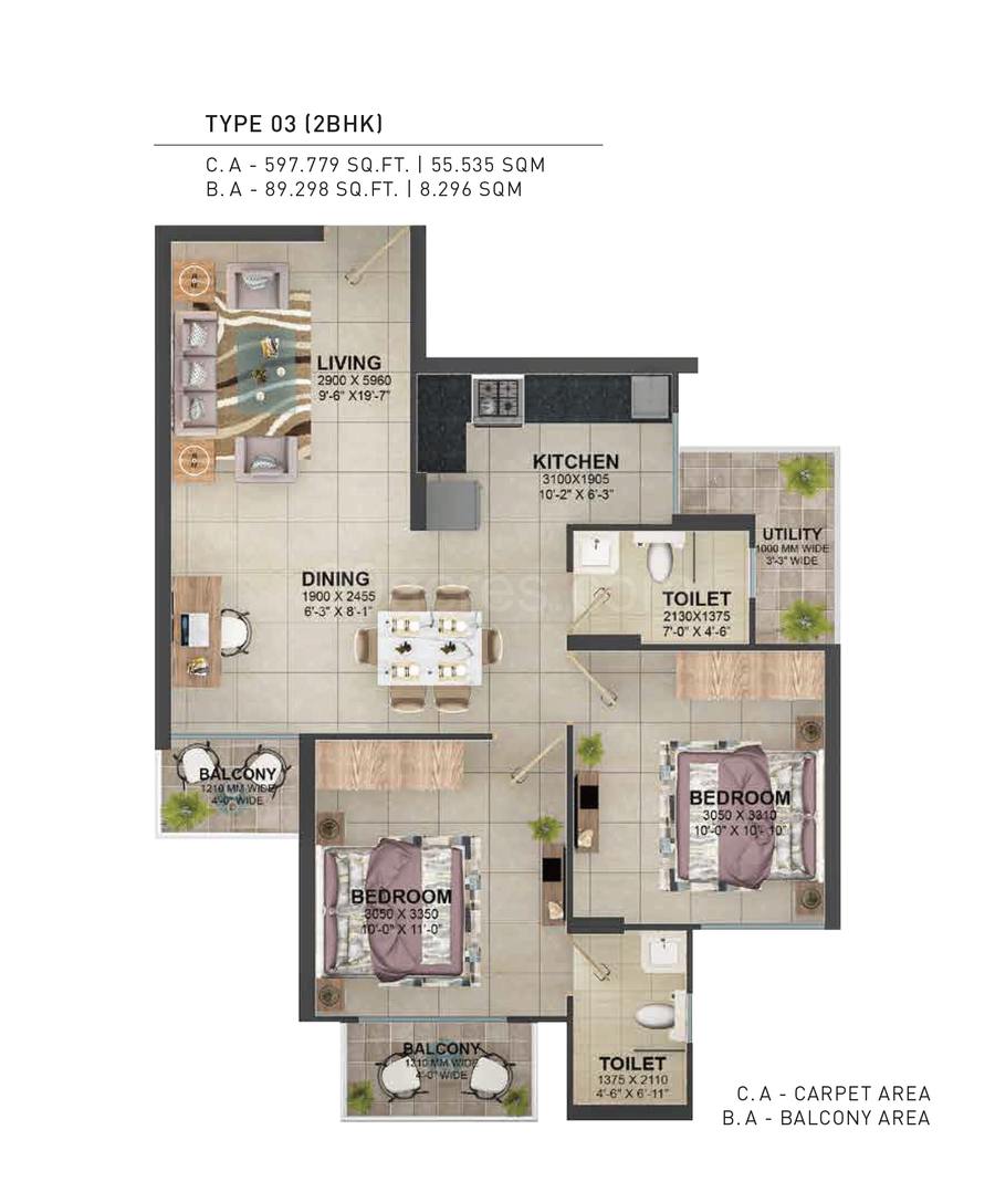 Floor plan, Signature Global The Millennia 4