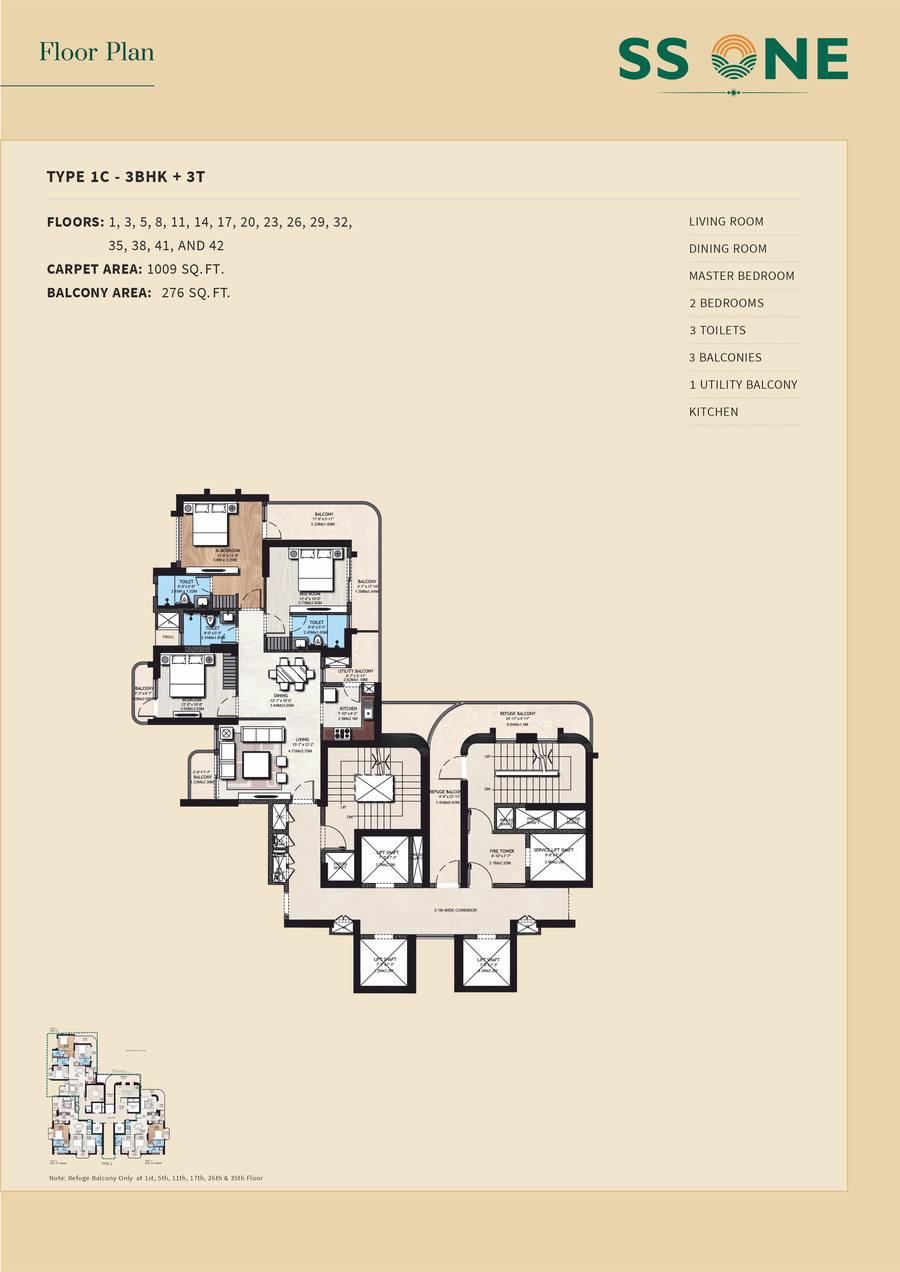 Floor plan, SS One