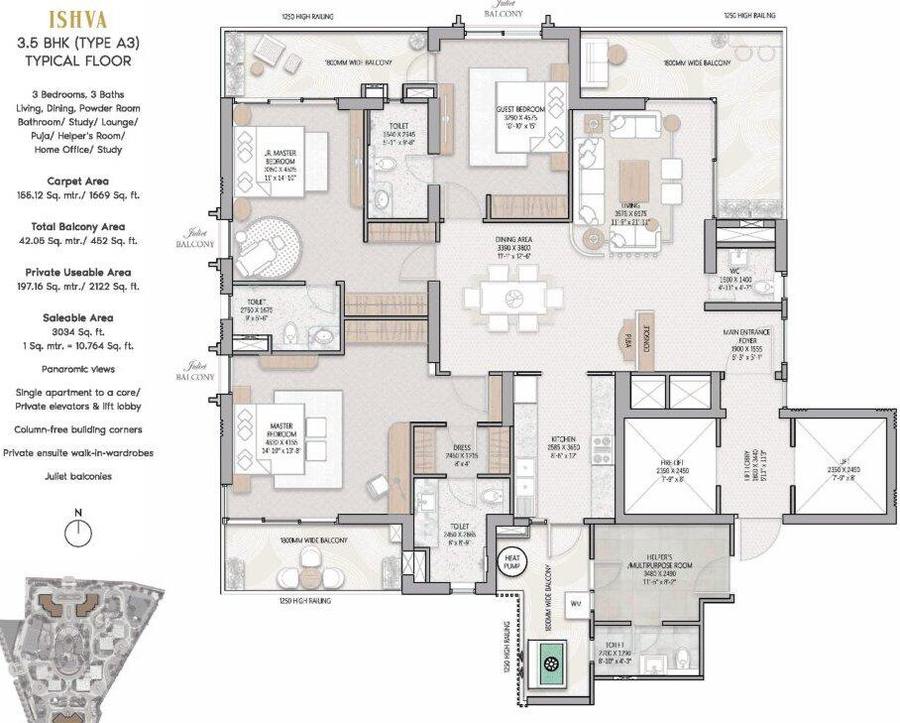 Floor plan, TARC Ishva
