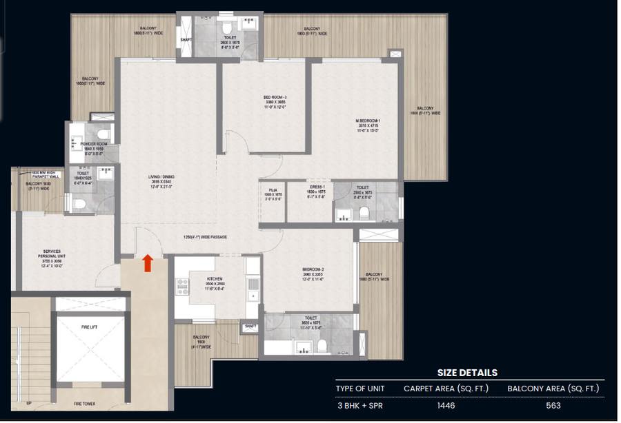 Floor plan, The Palatial by Hero Homes
