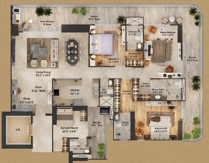 Floor plan, TREVOC Royal Residences