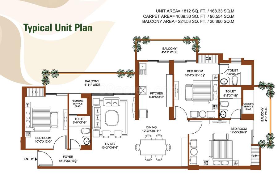 Floor plan, Tulip Leaf