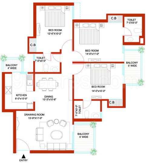 Floor plan, Tulip Orange