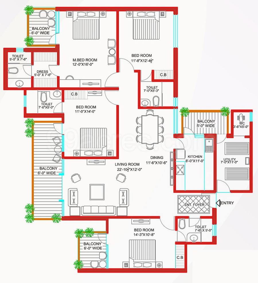 Floor plan, Tulip Purple