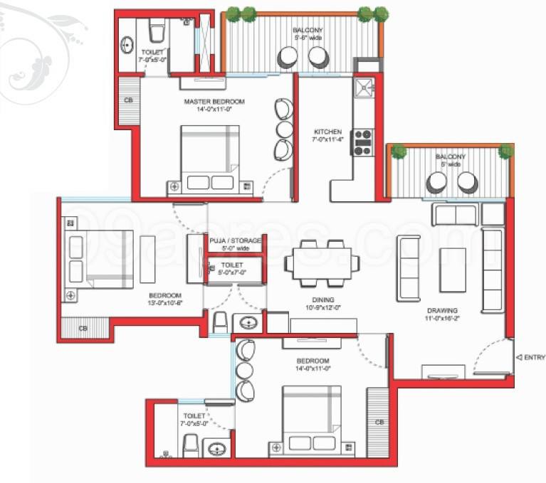Floor plan, Tulip Violet