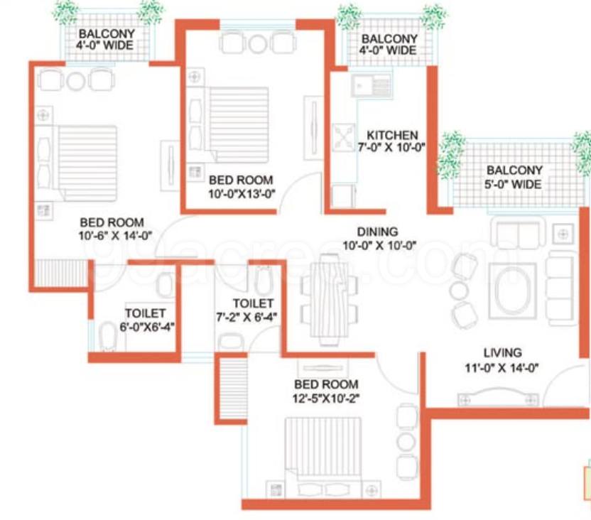 Floor plan, Tulip White