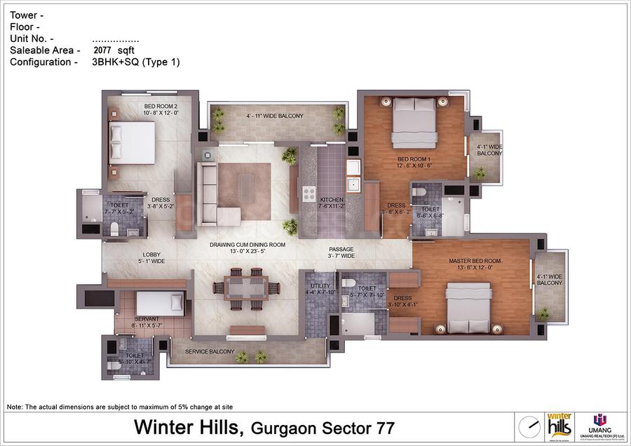 Floor plan, Umang Winter Hills
