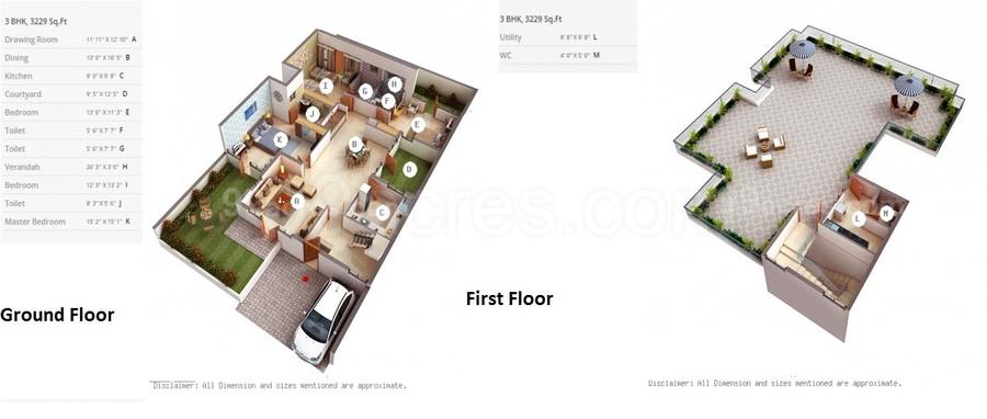 Floor plan, Unitech Deerwood Chase
