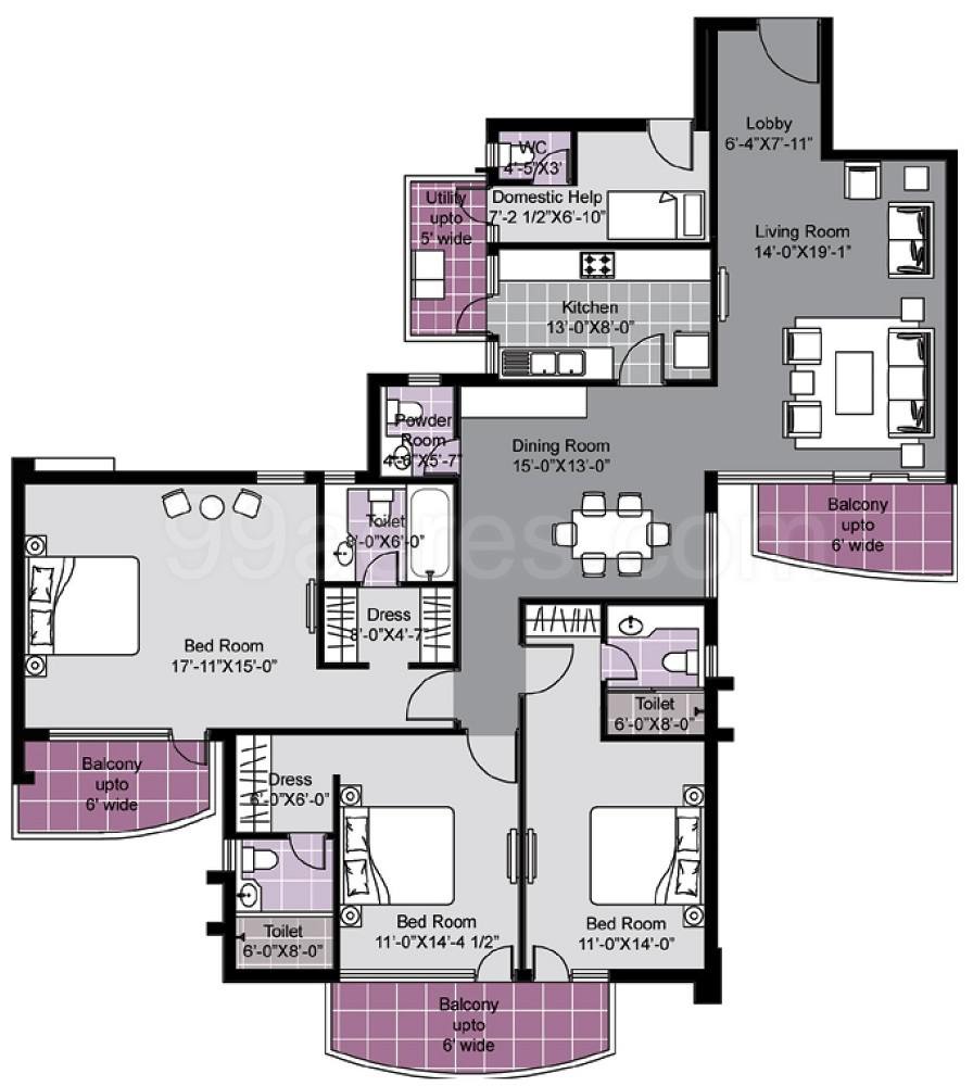 Floor plan, Unitech Exquisite