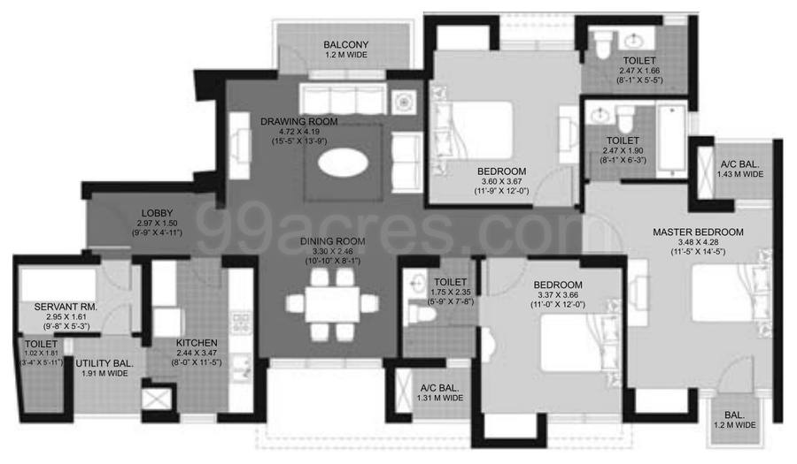 Floor plan, Unitech Fresco