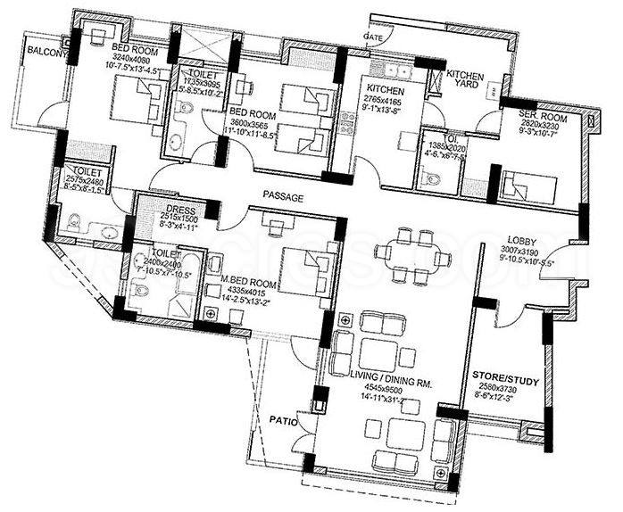 Floor plan, Unitech Harmony