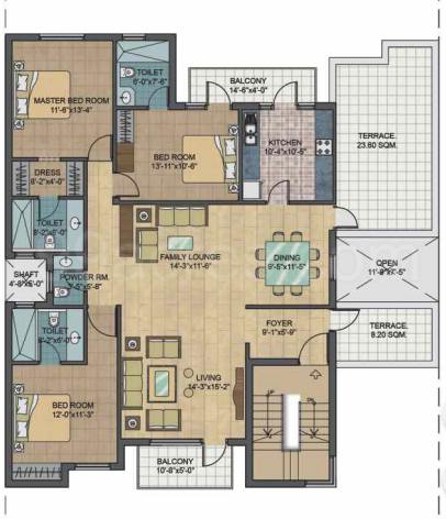 Floor plan, Unitech South City 2