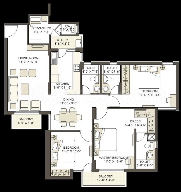 Floor plan, Unitech South Park
