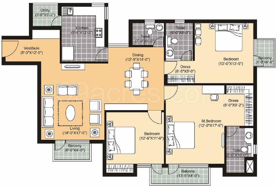 Floor plan, Unitech Sunbreeze