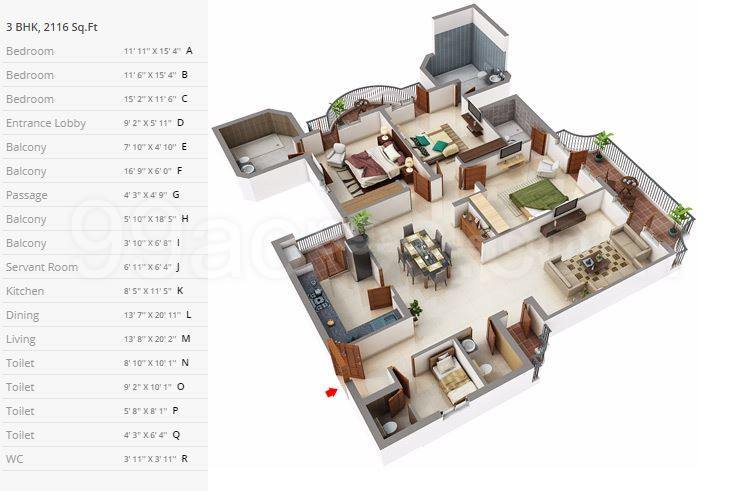 Floor plan, Unitech The Palms