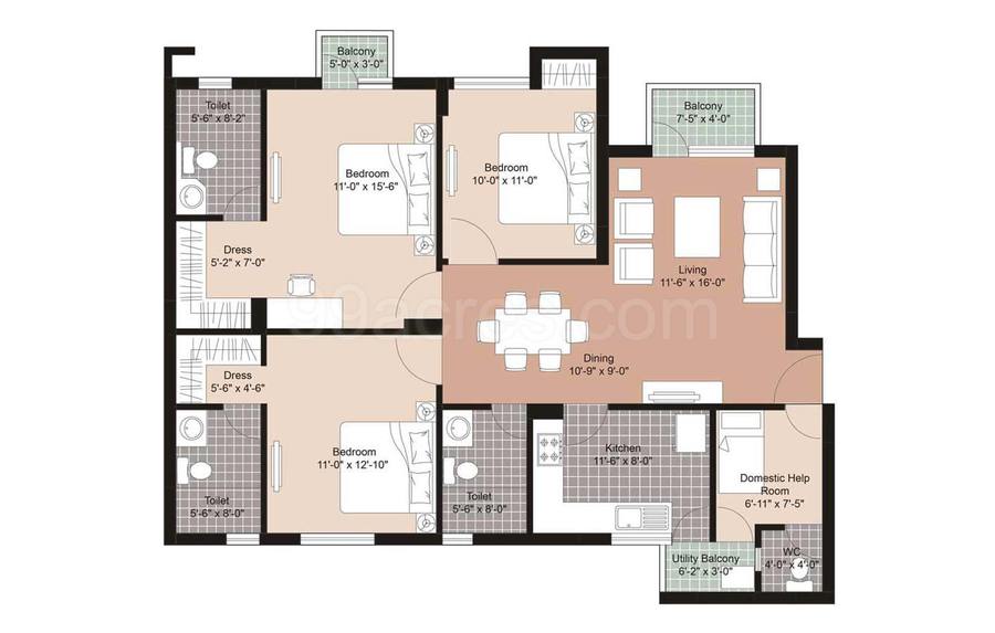 Floor plan, Unitech The Residences