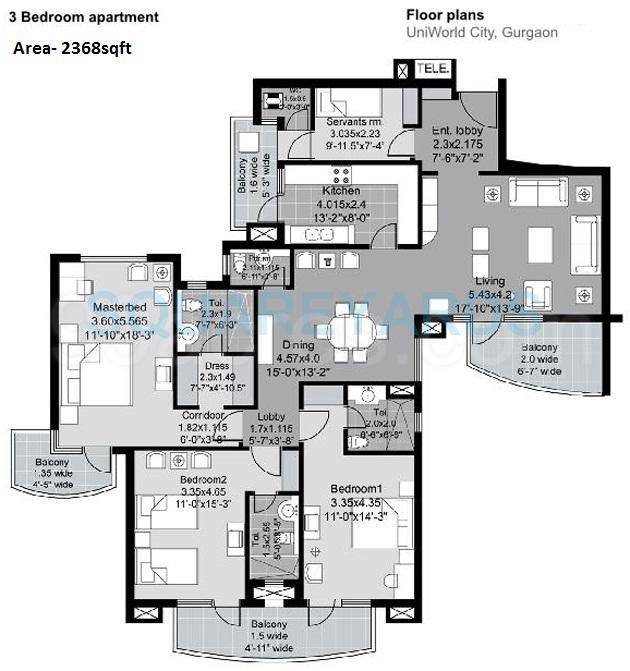 Floor plan, Unitech Uniworld City