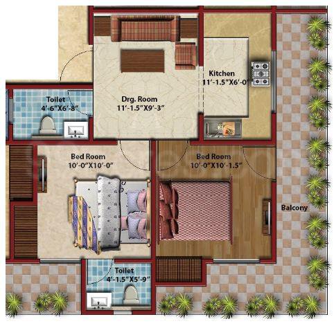 Floor plan, Uphaar Yash Apartment