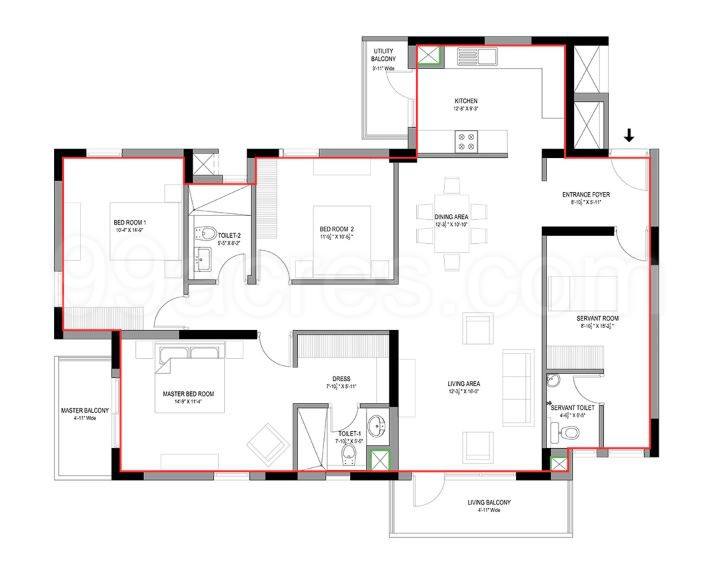 Floor plan, Vatika Boulevard Residences and Heights