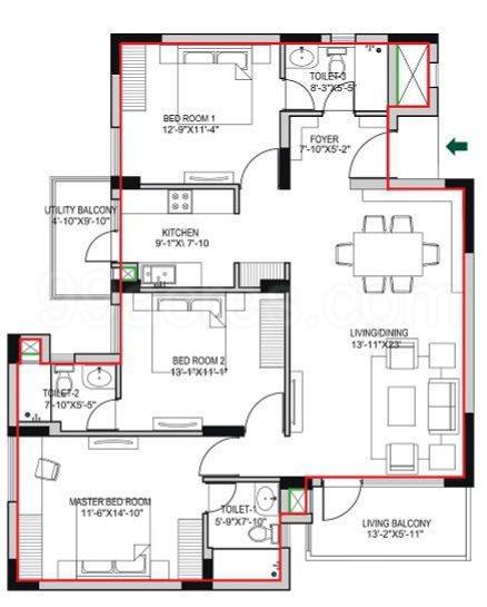 Floor plan, Vatika Gurgaon 21