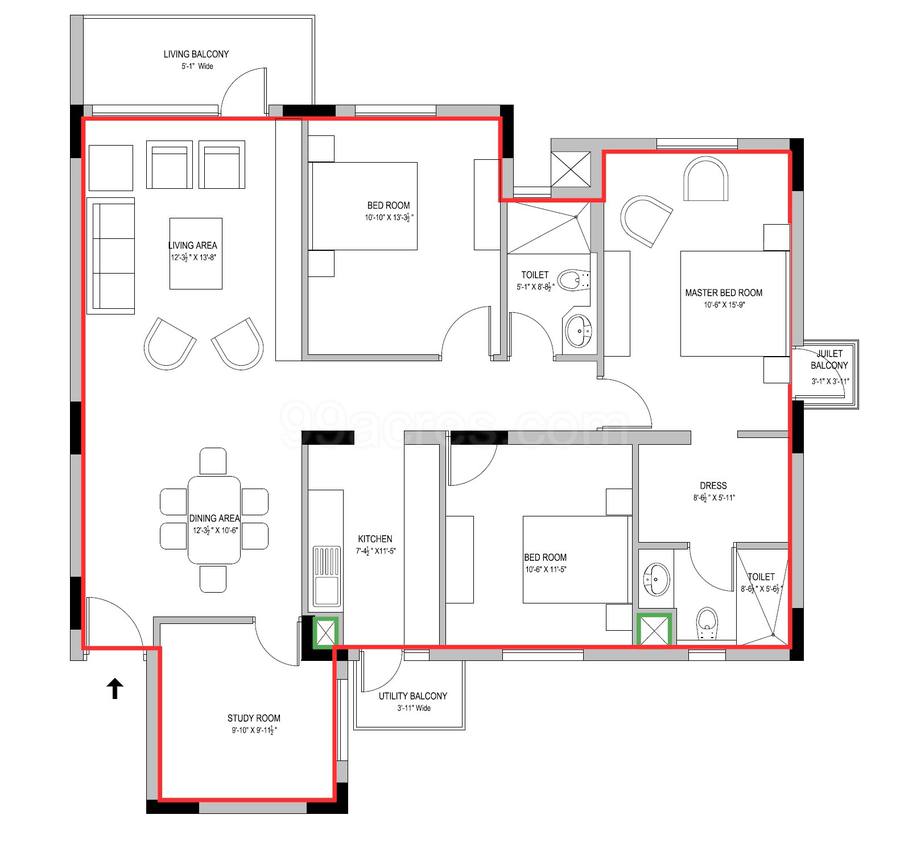 Floor plan, Vatika Lifestyle Homes