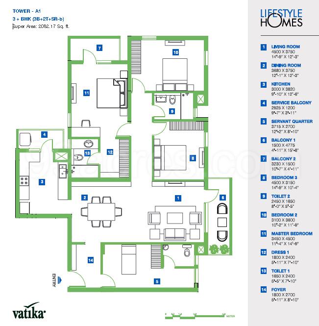 Floor plan, Vatika One Express City