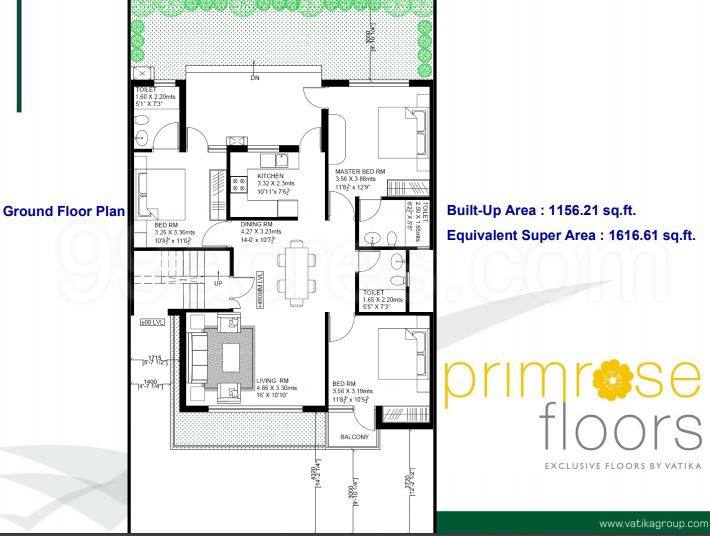 Floor plan, Vatika Primrose Floors