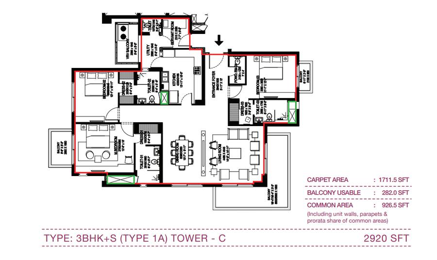 Floor plan, Vatika Sovereign Park