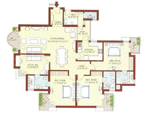 Floor plan, Vipul Greens