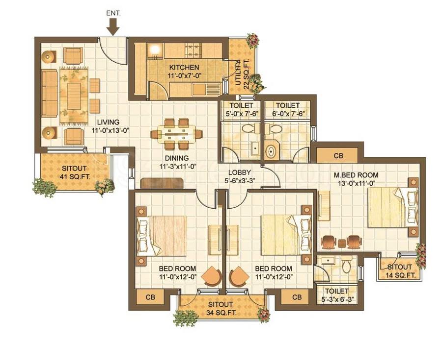 Floor plan, Vipul Lavanya